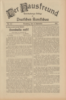 Der Hausfreund : Unterhaltungs-Beilage zur Deutschen Rundschau. 1933, Nr. 212 (16 September)