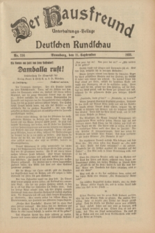 Der Hausfreund : Unterhaltungs-Beilage zur Deutschen Rundschau. 1933, Nr. 216 (21 September)