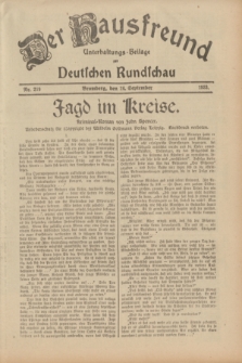 Der Hausfreund : Unterhaltungs-Beilage zur Deutschen Rundschau. 1933, Nr. 219 (24 September)