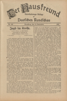 Der Hausfreund : Unterhaltungs-Beilage zur Deutschen Rundschau. 1933, Nr. 220 (26 September)