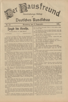 Der Hausfreund : Unterhaltungs-Beilage zur Deutschen Rundschau. 1933, Nr. 221 (27 September)