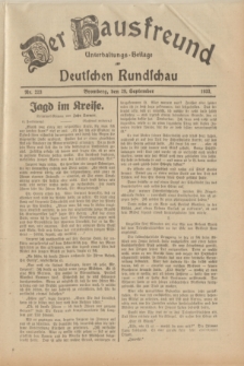 Der Hausfreund : Unterhaltungs-Beilage zur Deutschen Rundschau. 1933, Nr. 223 (29 September)