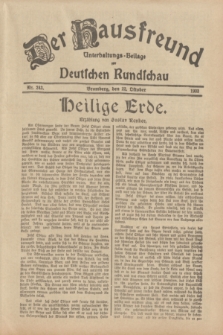 Der Hausfreund : Unterhaltungs-Beilage zur Deutschen Rundschau. 1933, Nr. 243 (22 Oktober)