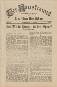 Der Hausfreund : Unterhaltungs-Beilage zur Deutschen Rundschau. 1933, Nr. 247 (27 Oktober)