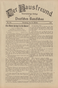 Der Hausfreund : Unterhaltungs-Beilage zur Deutschen Rundschau. 1933, Nr. 248 (28 Oktober)