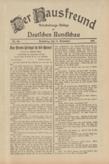 Der Hausfreund : Unterhaltungs-Beilage zur Deutschen Rundschau. 1933, Nr. 261 (14 November)