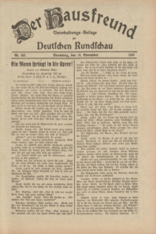Der Hausfreund : Unterhaltungs-Beilage zur Deutschen Rundschau. 1933, Nr. 263 (16 November)
