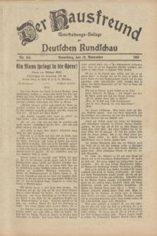 Der Hausfreund : Unterhaltungs-Beilage zur Deutschen Rundschau. 1933, Nr. 265 (18 November)