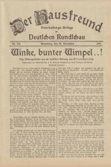 Der Hausfreund : Unterhaltungs-Beilage zur Deutschen Rundschau. 1933, Nr. 274 (29 November)