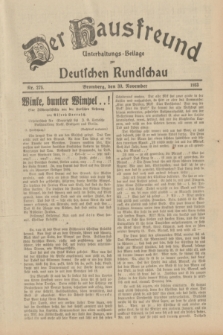Der Hausfreund : Unterhaltungs-Beilage zur Deutschen Rundschau. 1933, Nr. 275 (30 November)