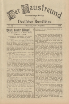 Der Hausfreund : Unterhaltungs-Beilage zur Deutschen Rundschau. 1933, Nr. 276 (1 Dezember)