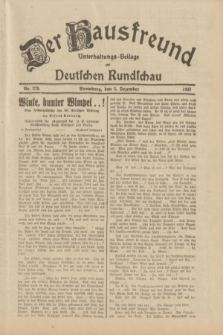 Der Hausfreund : Unterhaltungs-Beilage zur Deutschen Rundschau. 1933, Nr. 279 (5 Dezember)