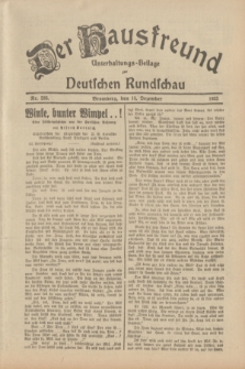 Der Hausfreund : Unterhaltungs-Beilage zur Deutschen Rundschau. 1933, Nr. 286 (14 Dezember)
