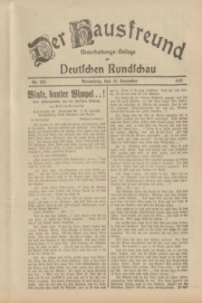 Der Hausfreund : Unterhaltungs-Beilage zur Deutschen Rundschau. 1933, Nr. 287 (15 Dezember)