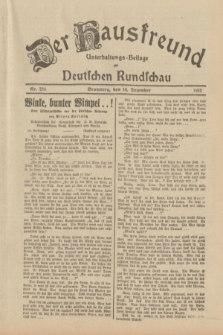 Der Hausfreund : Unterhaltungs-Beilage zur Deutschen Rundschau. 1933, Nr. 288 (16 Dezember)