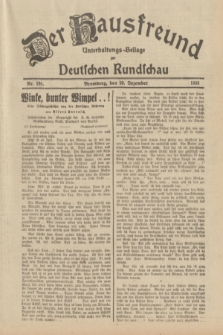 Der Hausfreund : Unterhaltungs-Beilage zur Deutschen Rundschau. 1933, Nr. 291 (20 Dezember)