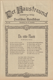 Der Hausfreund : Unterhaltungs-Beilage zur Deutschen Rundschau. 1933, Nr. 295 (24 Dezember)