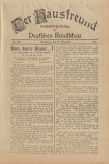 Der Hausfreund : Unterhaltungs-Beilage zur Deutschen Rundschau. 1933, Nr. 297 (29 Dezember)