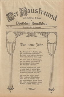 Der Hausfreund : Unterhaltungs-Beilage zur Deutschen Rundschau. 1933, Nr. 299 (31 Dezember)