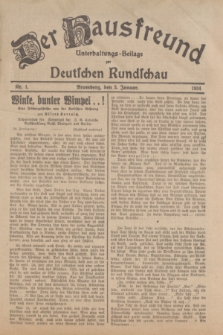 Der Hausfreund : Unterhaltungs-Beilage zur Deutschen Rundschau. 1934, Nr. 1 (3 Januar)