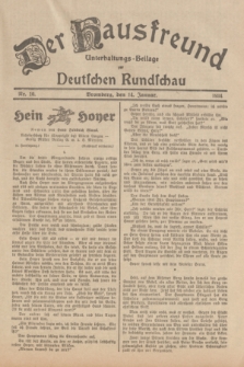 Der Hausfreund : Unterhaltungs-Beilage zur Deutschen Rundschau. 1934, Nr. 10 (14 Januar)