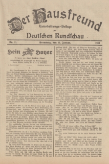 Der Hausfreund : Unterhaltungs-Beilage zur Deutschen Rundschau. 1934, Nr. 11 (16 Januar)