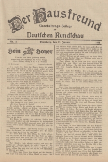 Der Hausfreund : Unterhaltungs-Beilage zur Deutschen Rundschau. 1934, Nr. 12 (17 Januar)