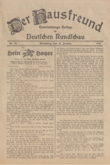 Der Hausfreund : Unterhaltungs-Beilage zur Deutschen Rundschau. 1934, Nr. 14 (19 Januar)