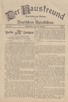 Der Hausfreund : Unterhaltungs-Beilage zur Deutschen Rundschau. 1934, Nr. 17 (23 Januar)