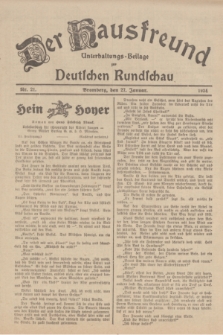 Der Hausfreund : Unterhaltungs-Beilage zur Deutschen Rundschau. 1934, Nr. 21 (27 Januar)