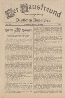 Der Hausfreund : Unterhaltungs-Beilage zur Deutschen Rundschau. 1934, Nr. 24 (31 Januar)