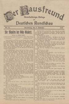 Der Hausfreund : Unterhaltungs-Beilage zur Deutschen Rundschau. 1934, Nr. 31 (9 Februar)