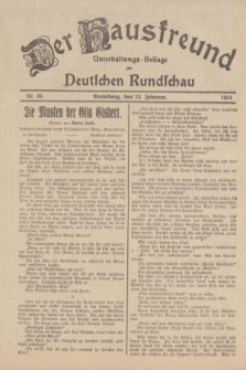 Der Hausfreund : Unterhaltungs-Beilage zur Deutschen Rundschau. 1934, Nr. 34 (13 Februar)