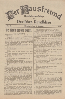 Der Hausfreund : Unterhaltungs-Beilage zur Deutschen Rundschau. 1934, Nr. 35 (14 Februar)