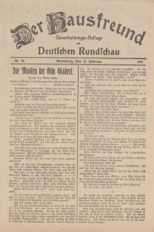 Der Hausfreund : Unterhaltungs-Beilage zur Deutschen Rundschau. 1934, Nr. 36 (15 Februar)