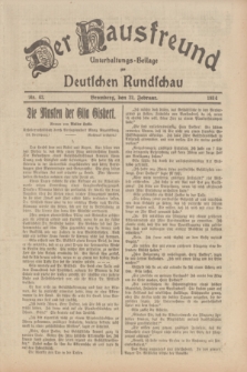 Der Hausfreund : Unterhaltungs-Beilage zur Deutschen Rundschau. 1934, Nr. 42 (22 Februar)