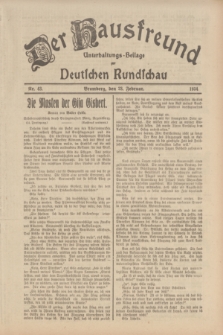 Der Hausfreund : Unterhaltungs-Beilage zur Deutschen Rundschau. 1934, Nr. 43 (23 Februar)