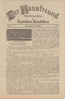 Der Hausfreund : Unterhaltungs-Beilage zur Deutschen Rundschau. 1934, Nr. 58 (13 März)