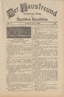 Der Hausfreund : Unterhaltungs-Beilage zur Deutschen Rundschau. 1934, Nr. 70 (27 März)