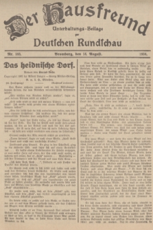 Der Hausfreund : Unterhaltungs-Beilage zur Deutschen Rundschau. 1934, Nr. 183 (14 August)