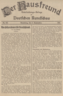 Der Hausfreund : Unterhaltungs-Beilage zur Deutschen Rundschau. 1934, Nr. 202 (6 September)