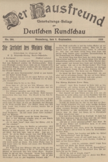 Der Hausfreund : Unterhaltungs-Beilage zur Deutschen Rundschau. 1934, Nr. 204 (8 September)