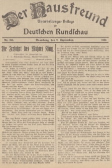 Der Hausfreund : Unterhaltungs-Beilage zur Deutschen Rundschau. 1934, Nr. 205 (9 September)