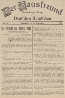 Der Hausfreund : Unterhaltungs-Beilage zur Deutschen Rundschau. 1934, Nr. 209 (14 September)