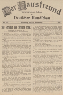 Der Hausfreund : Unterhaltungs-Beilage zur Deutschen Rundschau. 1934, Nr. 210 (15 September)