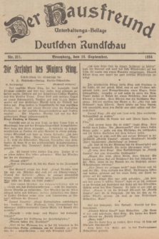 Der Hausfreund : Unterhaltungs-Beilage zur Deutschen Rundschau. 1934, Nr. 211 (16 September)