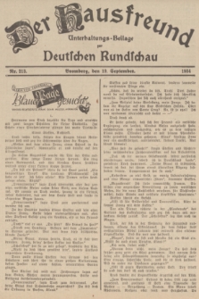 Der Hausfreund : Unterhaltungs-Beilage zur Deutschen Rundschau. 1934, Nr. 213 (19 September)