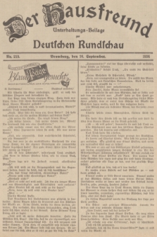 Der Hausfreund : Unterhaltungs-Beilage zur Deutschen Rundschau. 1934, Nr. 219 (26 September)