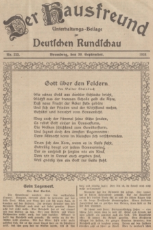 Der Hausfreund : Unterhaltungs-Beilage zur Deutschen Rundschau. 1934, Nr. 223 (30 September)