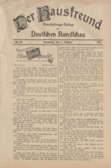 Der Hausfreund : Unterhaltungs-Beilage zur Deutschen Rundschau. 1934, Nr. 227 (5 Oktober)